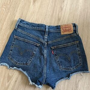 Levi's Blue Jean Shorts with Frayed Hem